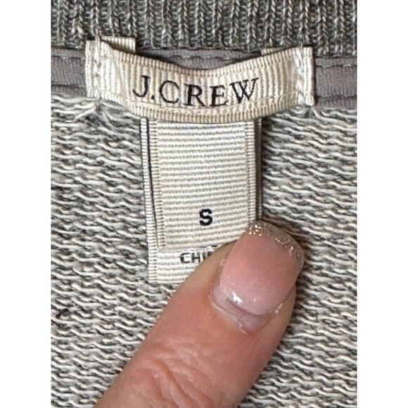 J Crew Sweatshirt Women Small Gray Cotton‎ Rhinestone Embellished Top Preppy - Picture 7 of 9